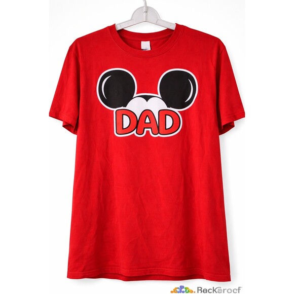 Disney Other - Disney Mickey Mouse Dad T-Shirt Mens XL Red Short Sleeve Graphic Tee CR80 Cotton